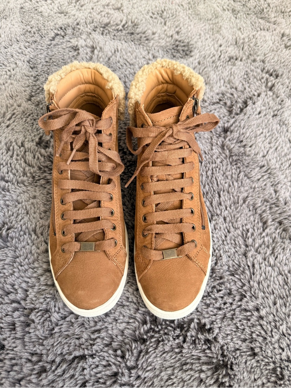 UGG Women's Chestnut High-Top Shearling-Trim Sneakers - Picture 3 of 10